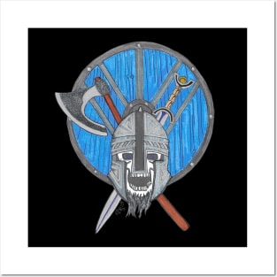 Vikings Skull - Shield and Weapons Posters and Art